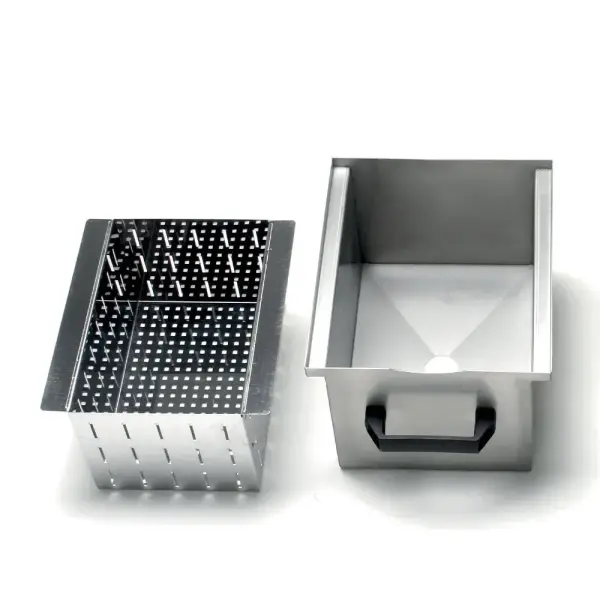 Bak met filter voor de afvoer, in R.V.S. (10-18 kg) - Main Image