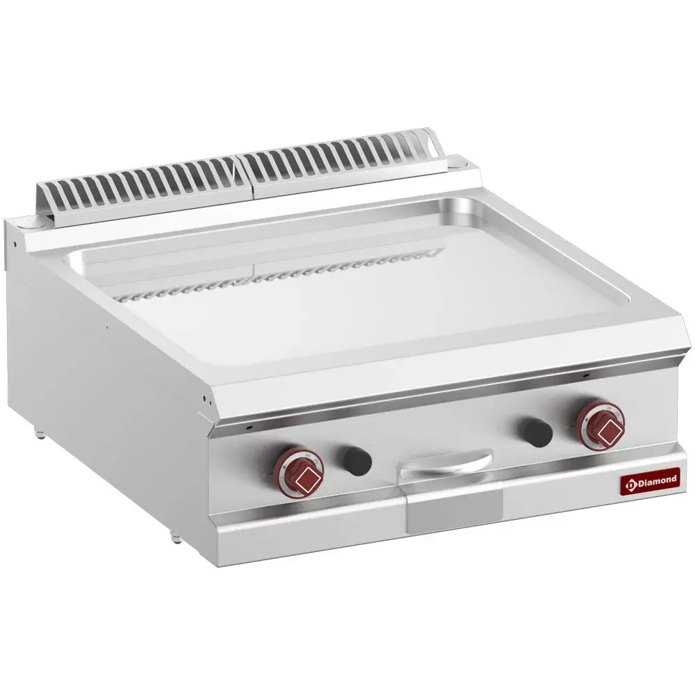 Braadplaat op gas met vlakke plaat, hard verchroomde, module 1/1 -Top- - Main Image