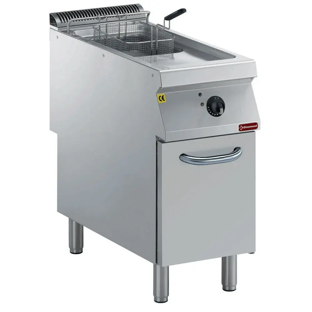 Elektrische friteuse 1 kuip "Y" 15 liter, buitenkant branders, op meubel - Main Image