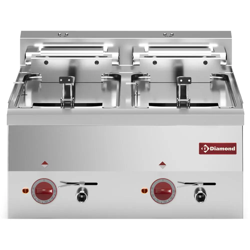 Elektrische friteuse, 2 kuipen 10 liter -Top- - Main Image