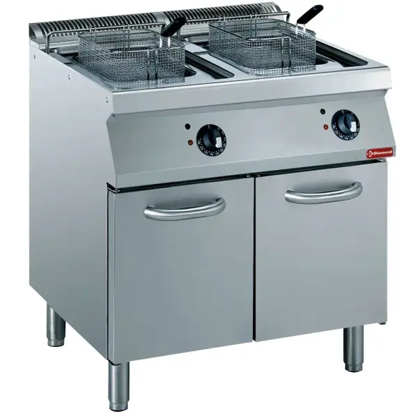 Elektrische friteuse kuip "Y" 2x 15 liter, buitenkant elementen op kast - Main Image