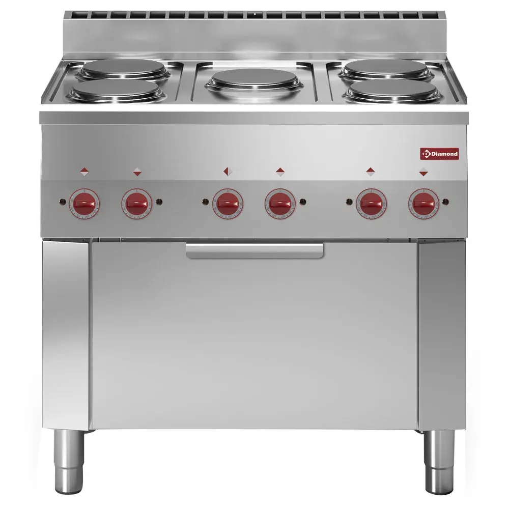 Fornuis 5 kookplaten en elektrische convectie-oven GN 1/1 - Main Image