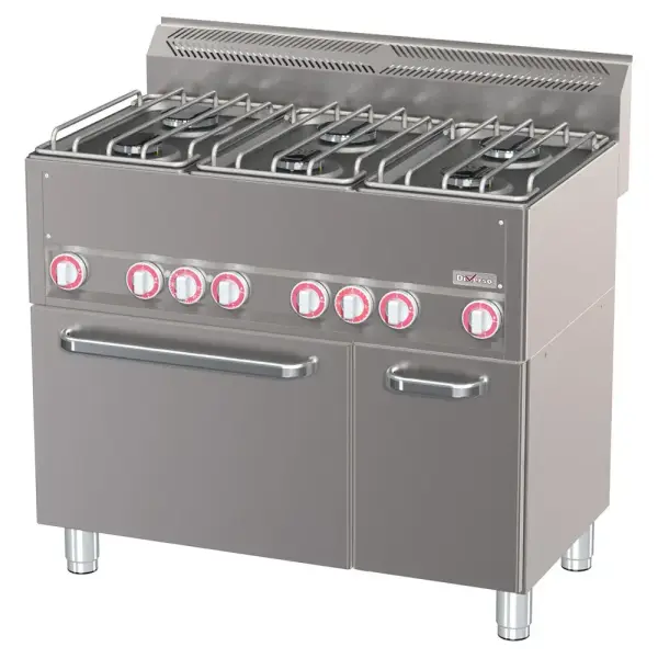 Fornuis 6 branders op conventieoven GN1/1 en neutrale kast - Main Image