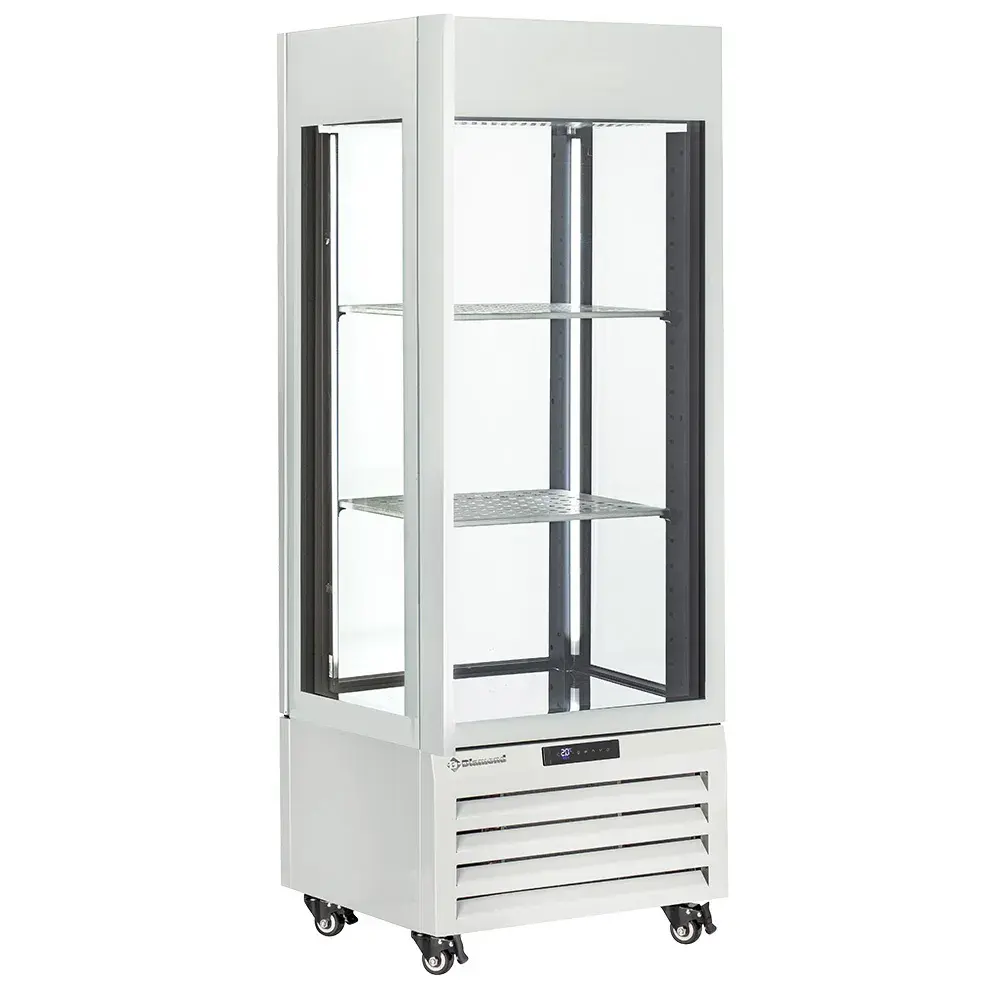 FULL glazen vitrine" 440 liter, 1 niveau + 2 planken, geventileerd - WINE - WIT - Main Image