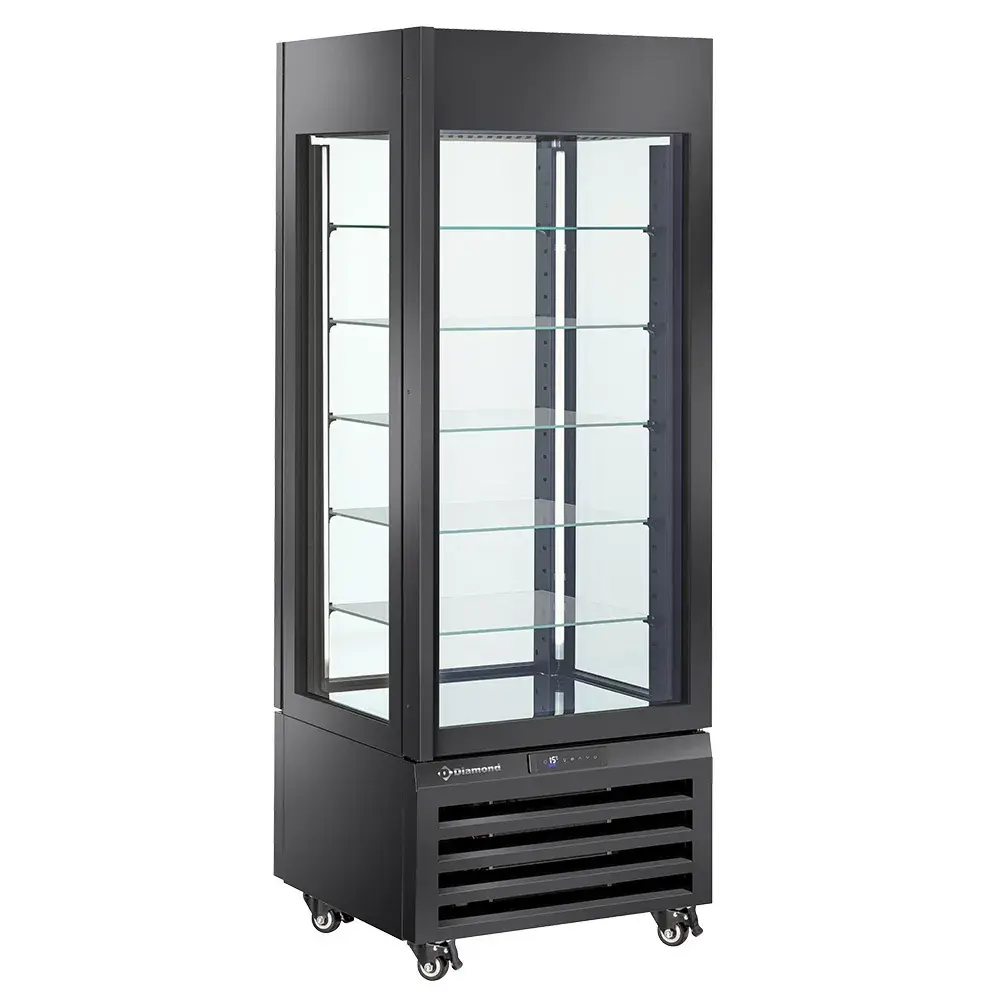 FULL glazen vitrine" 440 liter, 5 glazen niveaus, geventileerd -CHOCOLATE - ZWART - Main Image