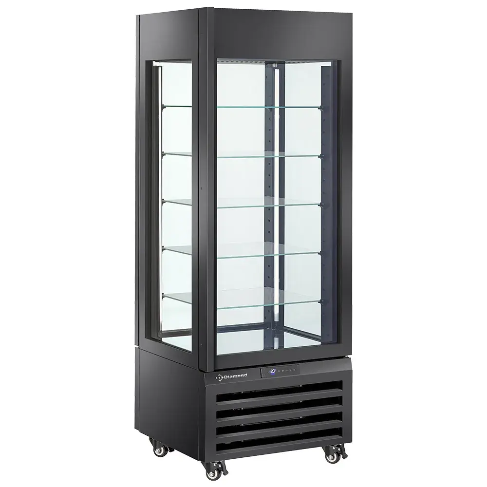 FULL glazen vitrine" 440 Lt., 5 glazen niveaus, geventileerd - ICE CREAM & PASTRY - ZWART - Main Image
