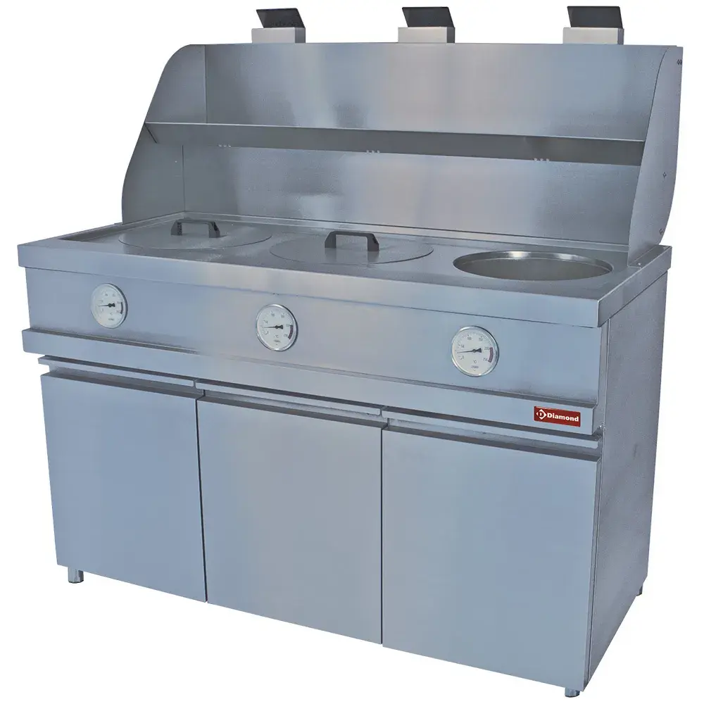 Gasfriteuse HEAVY DUTY, 3 ronde kuipen, mechanisch - Main Image