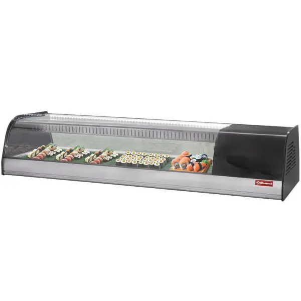 Gekoeld uitstalraam voor sushi, dubbele geperforeerde bodem (inclusief) - Main Image