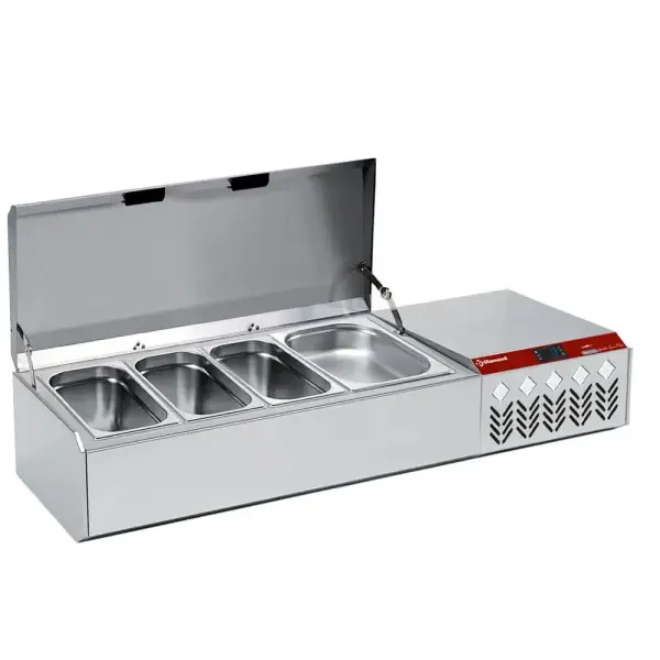 Gekoelde structuur GN 4x1/3, 1x1/9,, met deksel - Main Image