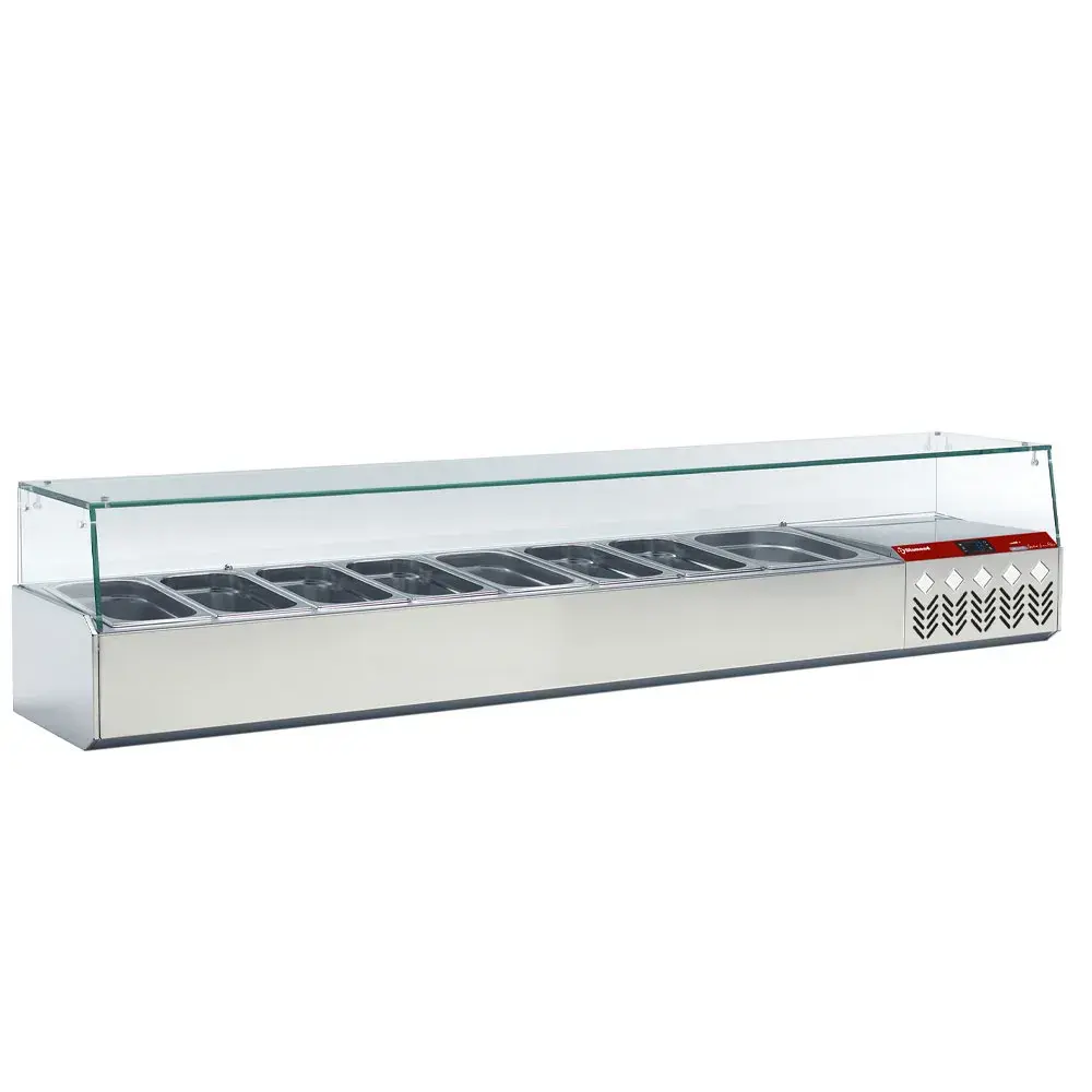 Gekoelde structuur GN 8x1/3, 1x1/9,, met rechte ruit - Main Image