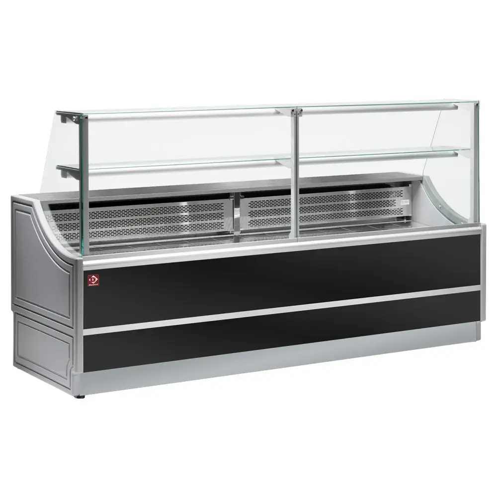 Gekoelde uitstaltoonbank rechte ruiten 90°, met reserve - Main Image