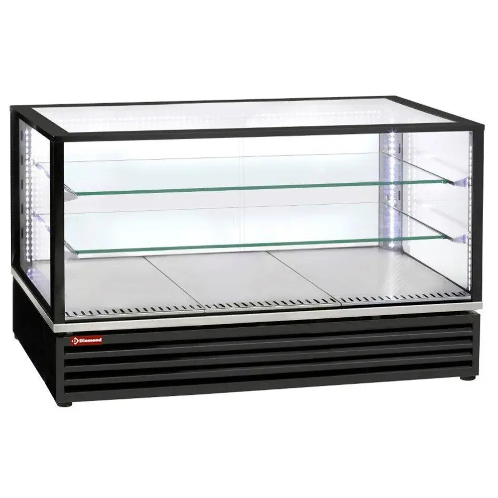 Gekoelde vitrine, EN of GN, geventileerd, 3 niveaus, ZWART - Main Image