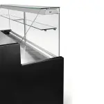 Gekoelde vitrinetoonbank met rechte ruit 90°, met reserve - ZWART - Image 2
