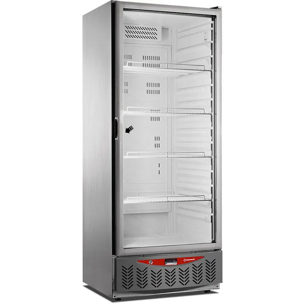 Geventileerde koelkast, 525 liter, glazen deur, GN2/1+600x400, roestvrij staal - Main Image