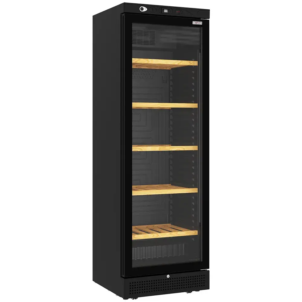 Geventileerde wijnkast vitrine, 382 liter - 5 niveaus - ZWART - Main Image