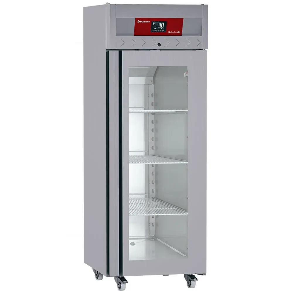 Koelkast geventileerd 700 liter, 1 glazen deur (GN 2/1), op wielen - Main Image
