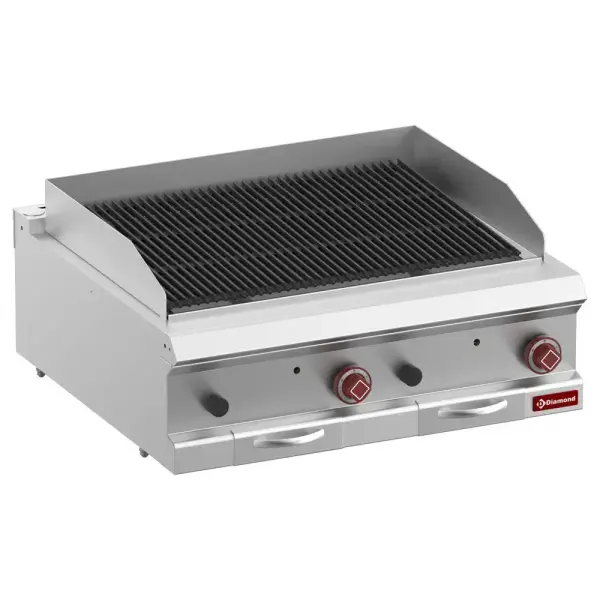 Lavasteengrill, module 1/1 rooster in gietijzer "dubbelzijdig"-Top- - Main Image