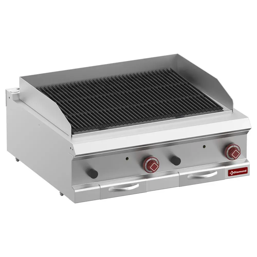 Lavasteengrill, module 1/1 rooster in gietijzer "dubbelzijdig"-Top- - Main Image