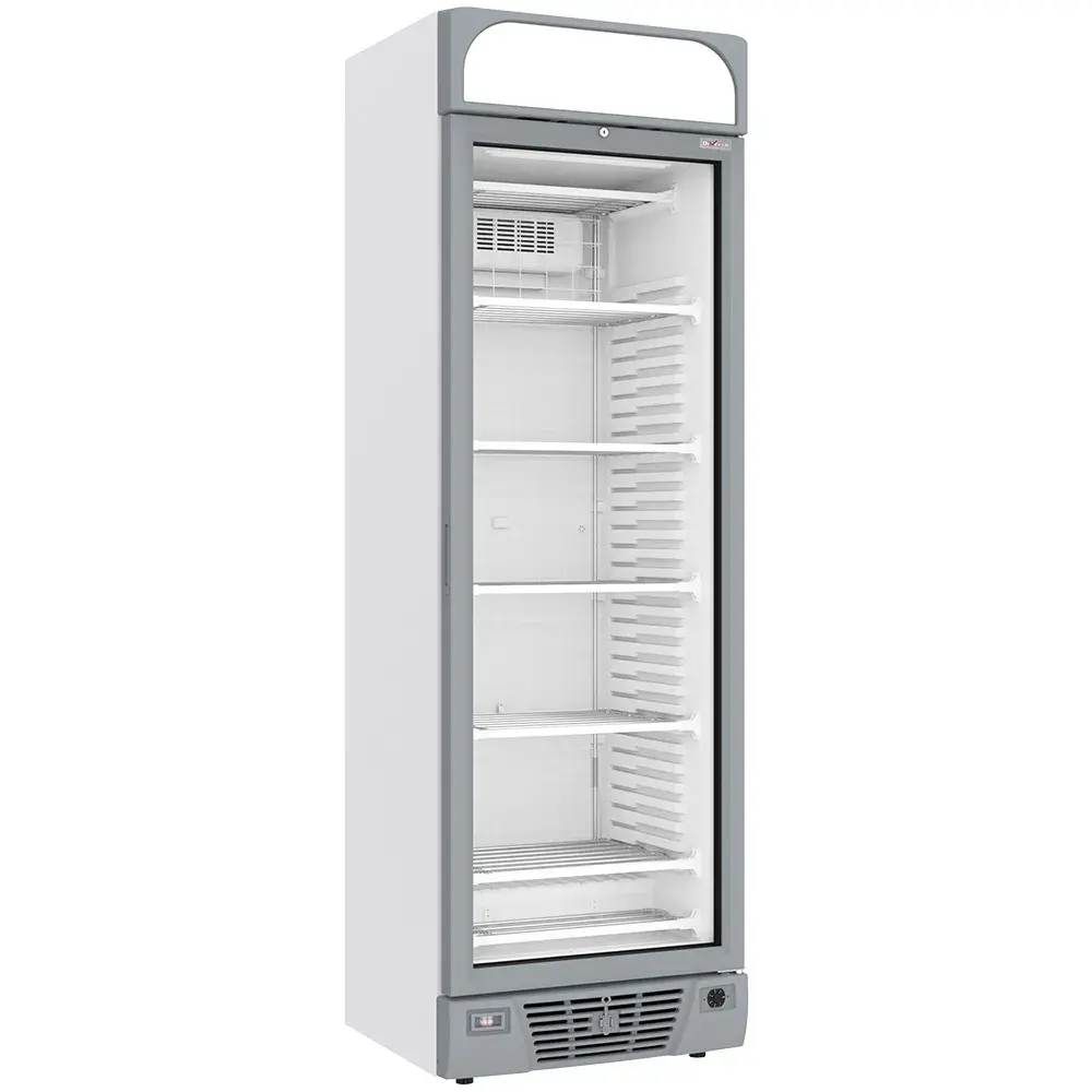 Negatieve geventileerde vitrine 374 liter - 5 vaste niveaus met lichtbak - WIT - Main Image