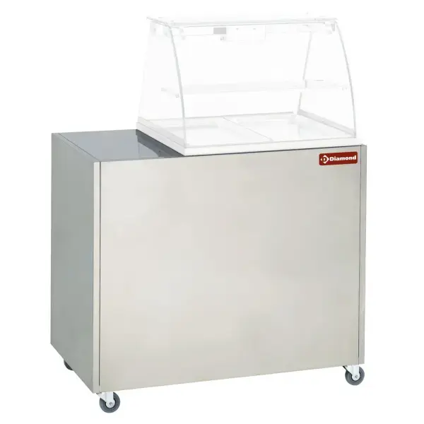 Onderstel R.V.S. op wielen voor vitrine VBE-211 - Main Image