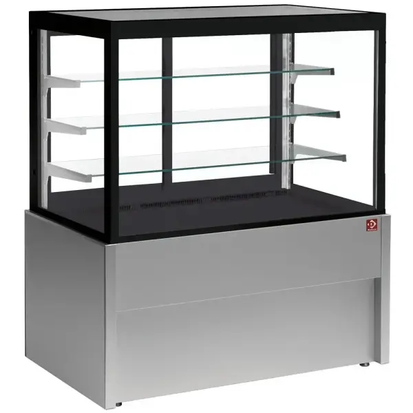Panoramische gekoelde uitstaltoonbank, geventileerd, 4 niveaus, zonder reserve - GRIJS - Main Image