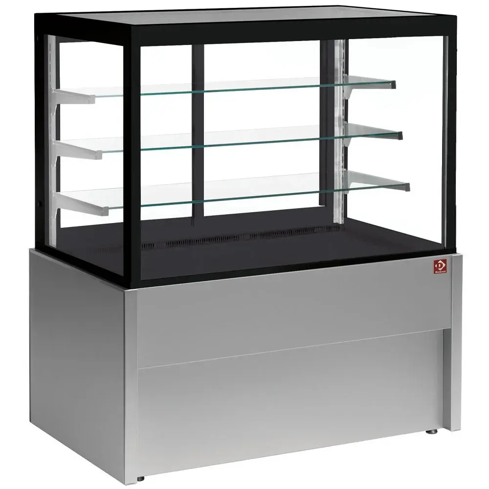 Panoramische gekoelde uitstaltoonbank, geventileerd, 4 niveaus, zonder reserve - GRIJS - Main Image