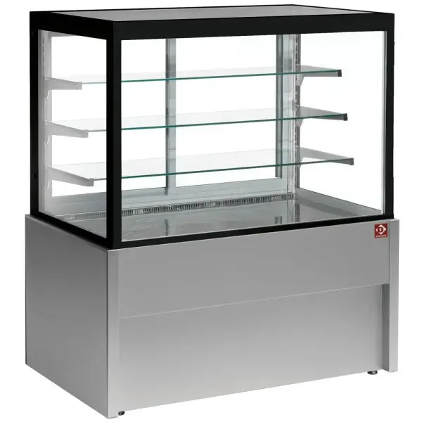 Panoramische uitstaltoonbank, verwarmd, 4 niveaus, zonder reserve - GRIJS - Main Image