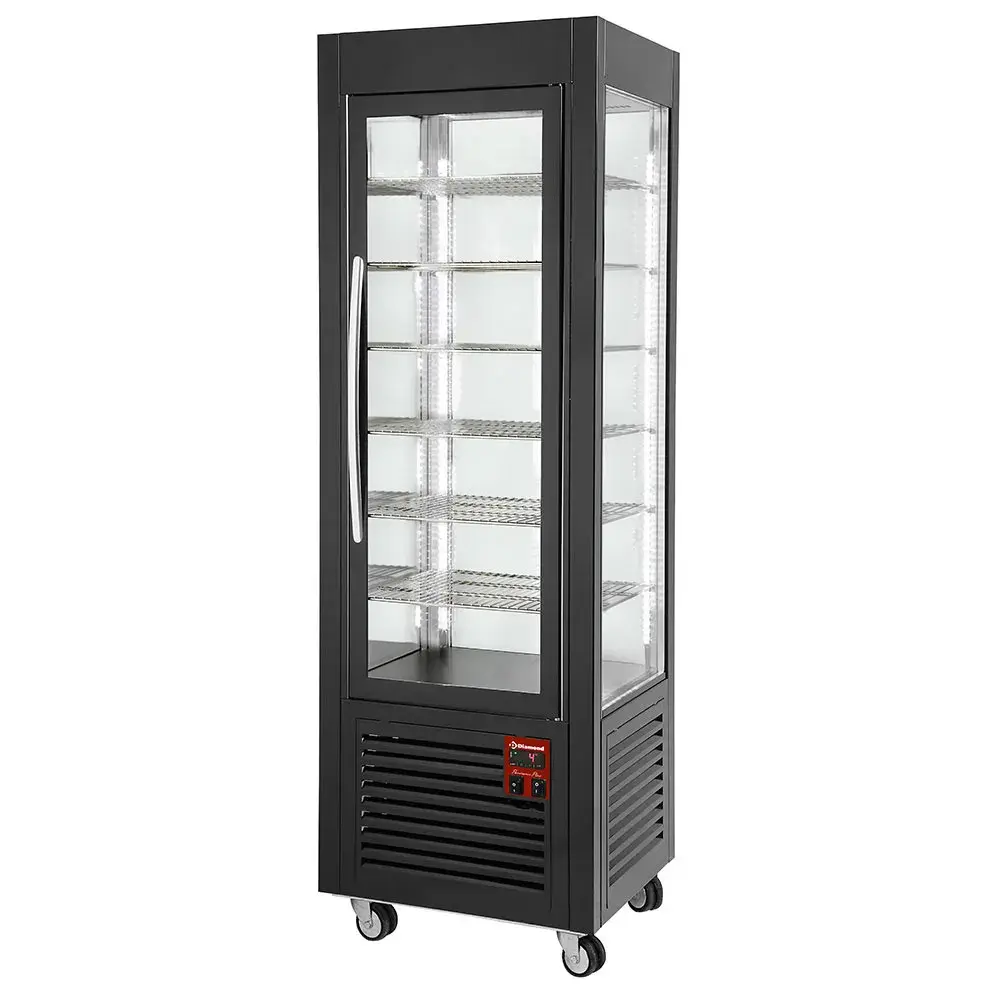 Panoramische vitrine, 5 niveaus, 360 LT, Zwart - Main Image