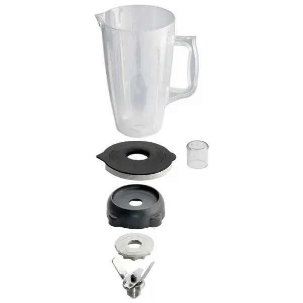 Ronde beker in Lexan 2 liters met deksel en mes (4 bladen) - Main Image