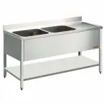 Spoeltafel met 2 kuipen en 1 druipvlak - Main Image