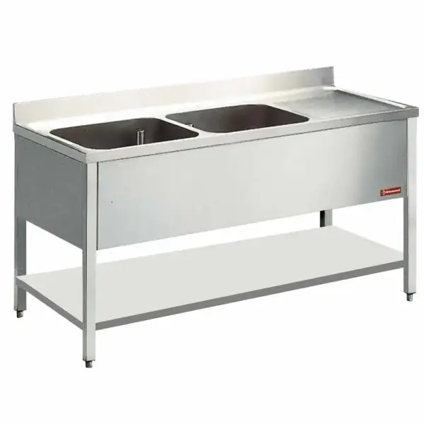 Spoeltafel met 2 kuipen en 1 druipvlak - Main Image