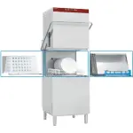 Vaat- & pottenwasser met kap, mand 600x500 mm + Doorlopende ontharder. - Main Image