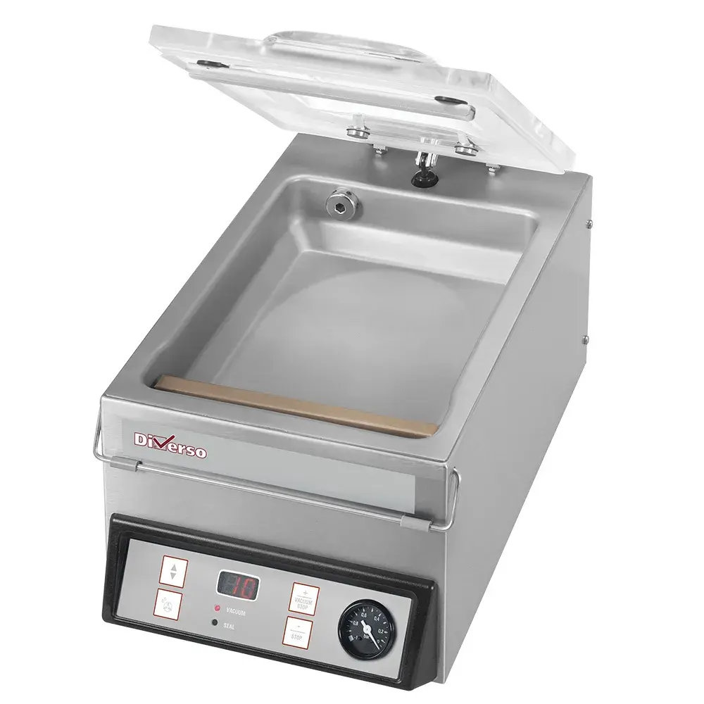 Vacuümmachine, gebogen deksel, roestvrij stalen kuip - 4 m3/h - Main Image