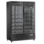 Verticale koelkastvitrine, 2 deuren, 1085 liter - ZWART - Main Image