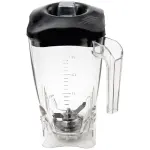 Vierkante Lexan beker 2 liters met deksel en mes (2 bladen) - Main Image