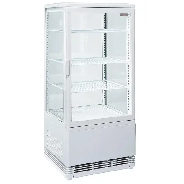 Vitrine tafelmodel geventileerd, 4 niveaus, 4 glazen zijden, 80 liter - WIT - Main Image