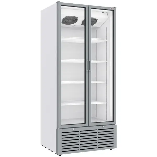 Vitrinekast positieve geventileerd, 804 liter, 2 draaideuren, WIT - Main Image