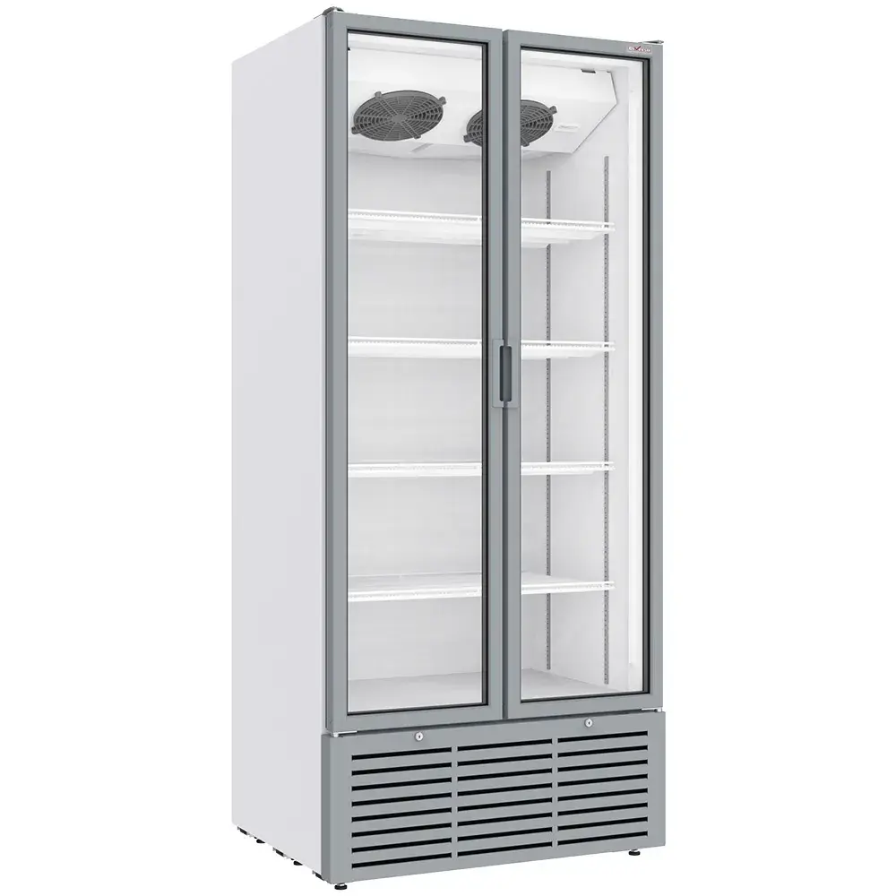 Vitrinekast positieve geventileerd, 804 liter, 2 draaideuren, WIT - Main Image