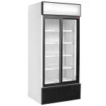 Vitrinekast positieve T°, geventileerd, 760L., 2 schuifdeuren, met lichtbak - Main Image