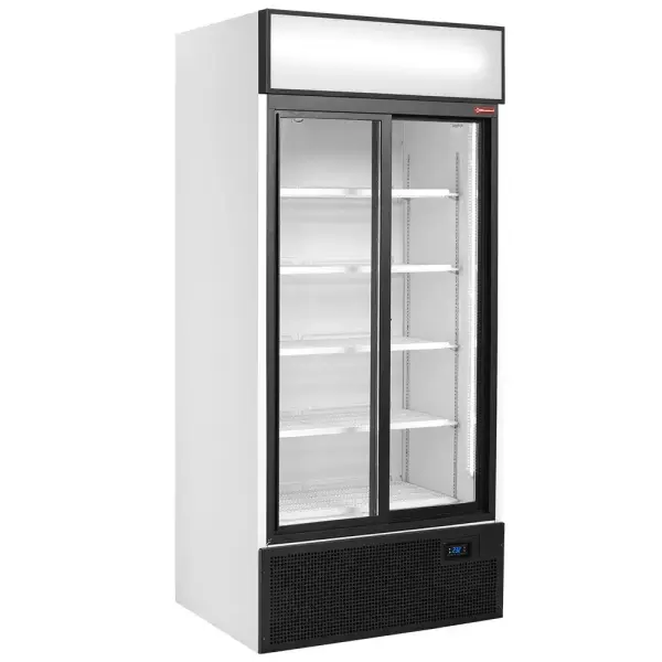 Vitrinekast positieve T°, geventileerd, 760L., 2 schuifdeuren, met lichtbak - Main Image