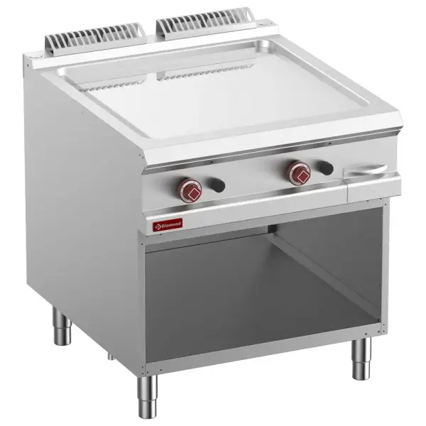 Vlakke bakplaat op gas, verchroomde module 1/1, op open kast. - Main Image
