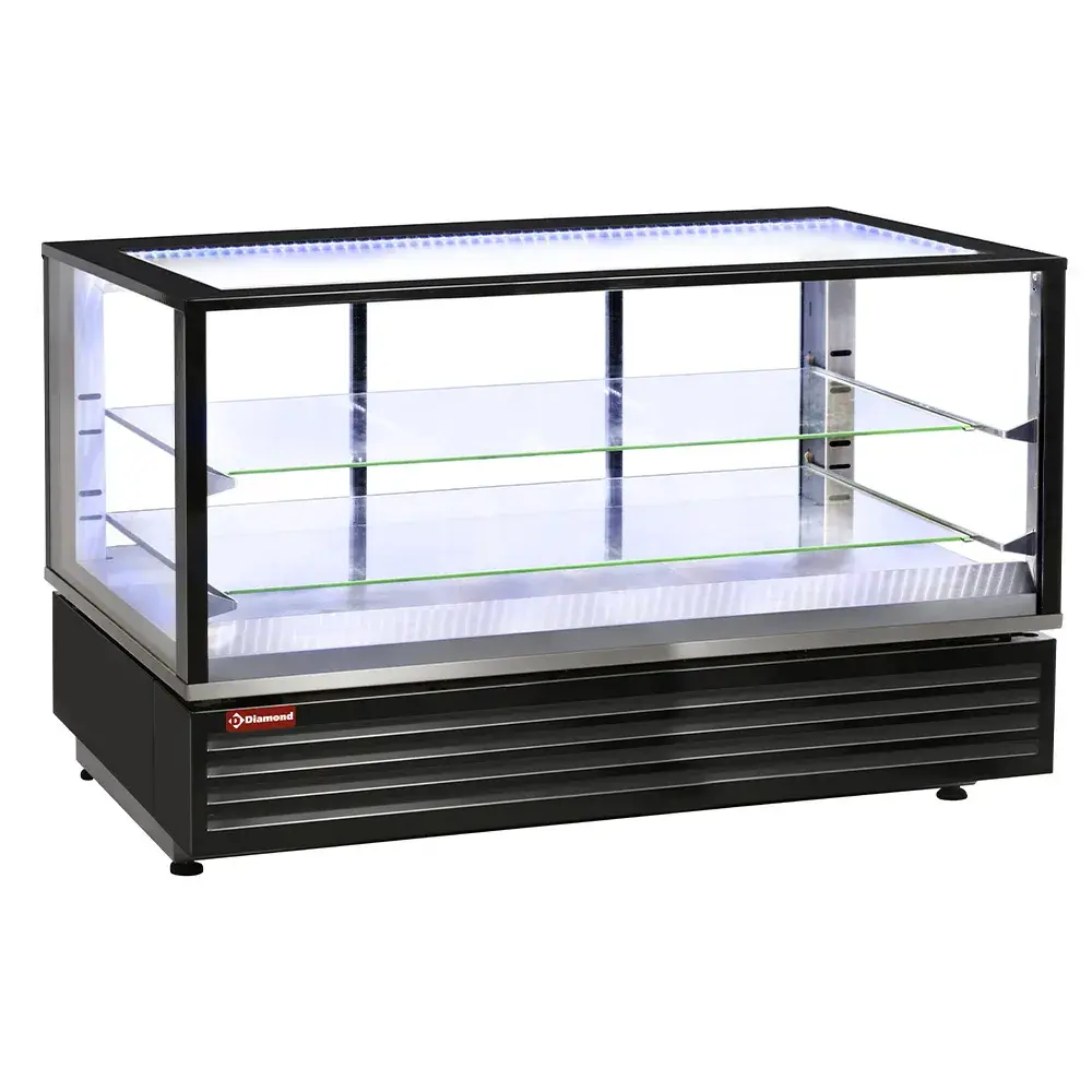 Warmte vitrine EN of GN, geventileerd, 2 niv., ZWART - Main Image
